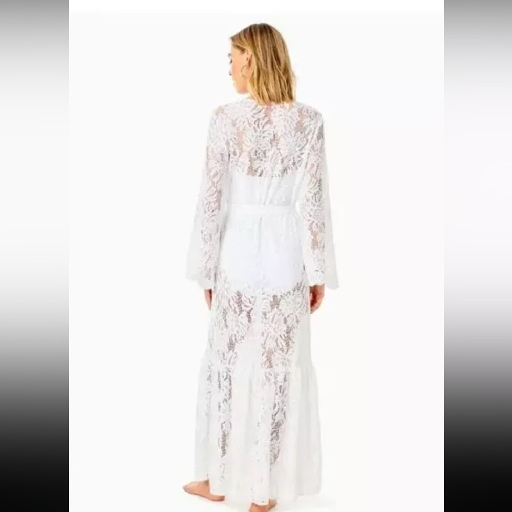 ✨ NWT Lilly Pulitzer Sheer Lace Maxi Cover-Up — Size L - Picture 4 of 4
